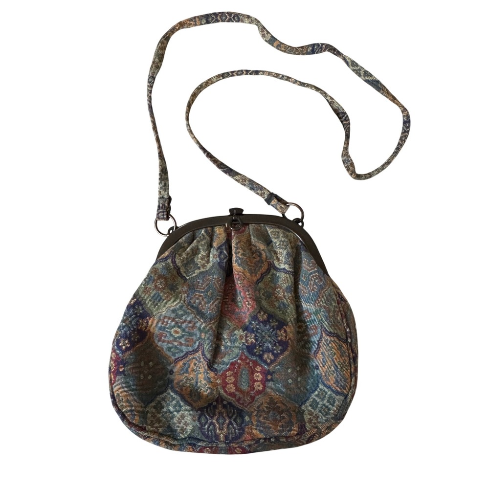 Tapestry-Pattern Crossbody Bag in Multicolor